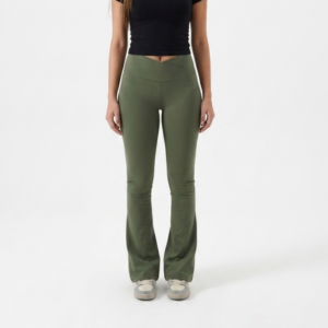 GREEN OLIVE MOVE CROSSOVER YOGA PANTS