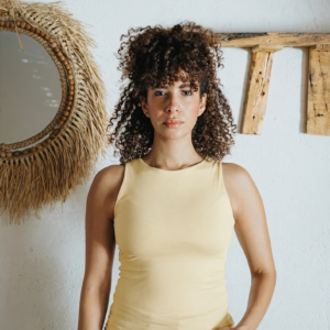 Butter Yellow Round Neck Tank Top